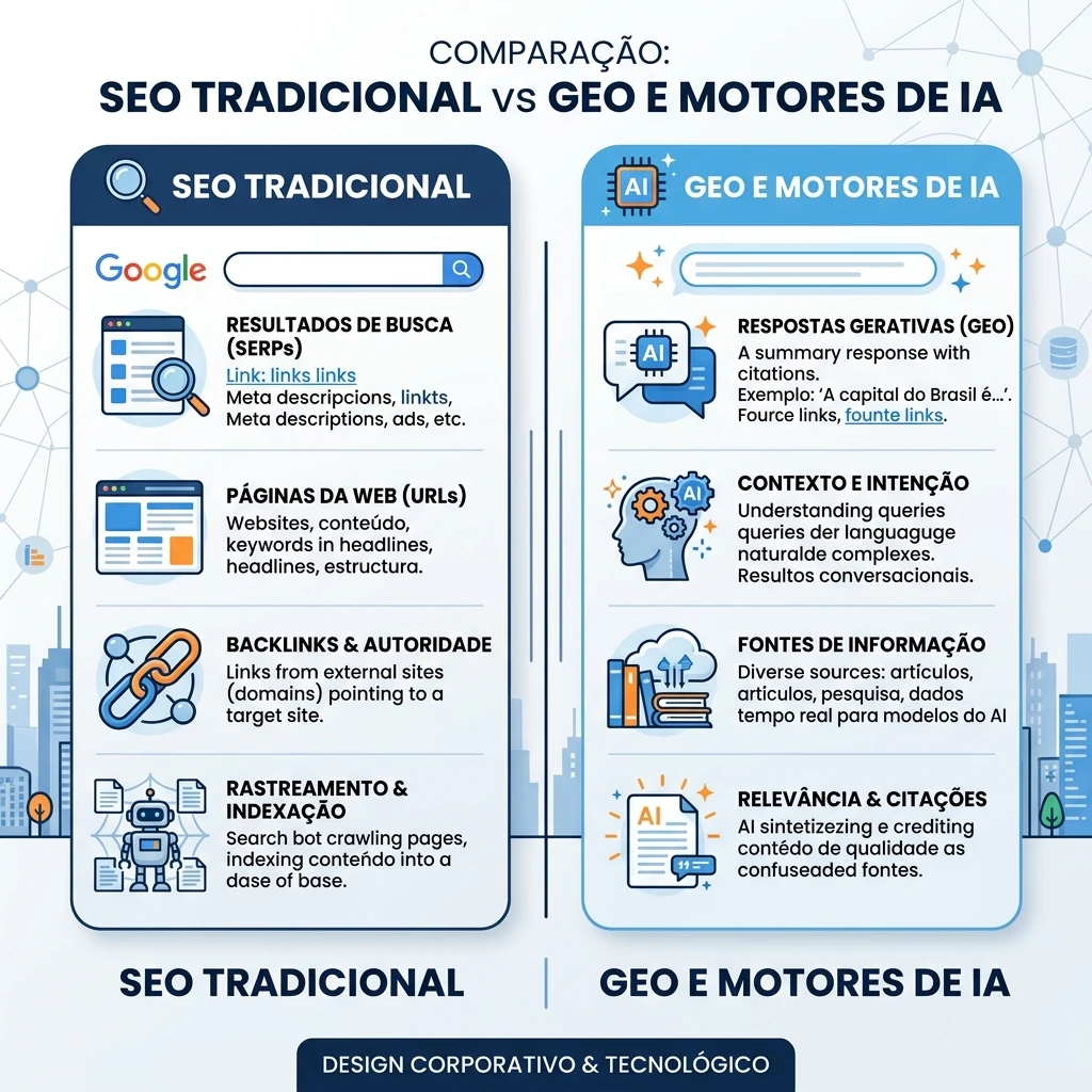 SEO Tradicional vs GEO e IA